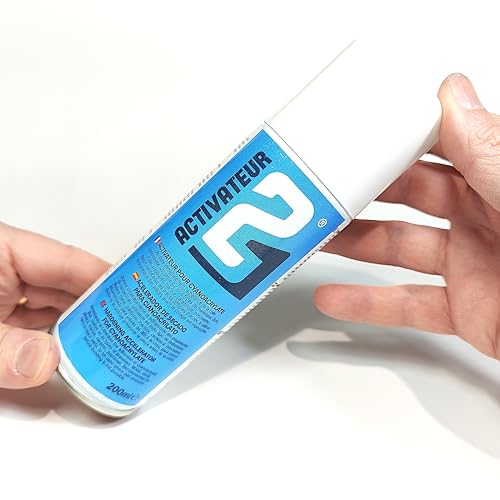KIT ACTI BLACK Colle21. Colle Cyano Noir Colle21 + spray activator 200ml -Colle pour le Modélisme ,Colle pour le Bricolage ,Colle Cyanoacrylate