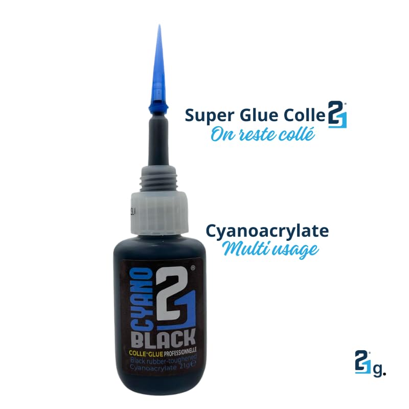 Kit Super Glue Cyano Black Colle 21  & Activator 21 For Cyanoacrylate