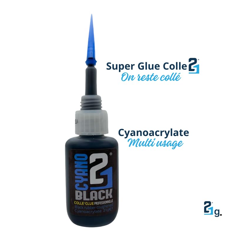 KIT ACTI BLACK Colle21. Colle Cyano Noir Colle21 + spray activator 200ml -Colle pour le Modélisme ,Colle pour le Bricolage ,Colle Cyanoacrylate