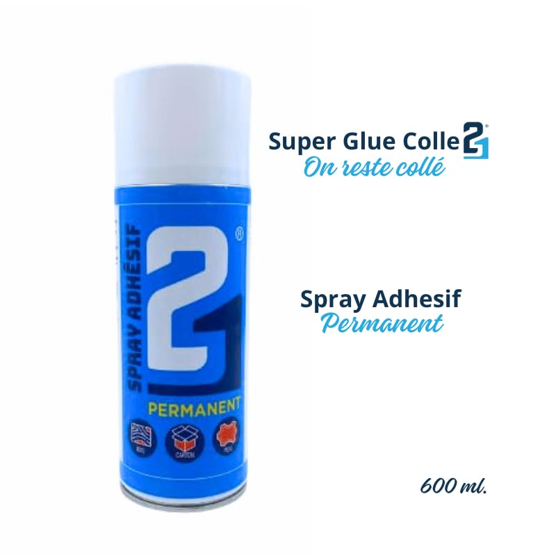 SUPER GLUE Spray COLLE21, colle Adhédif Spray, bombe de 600ml