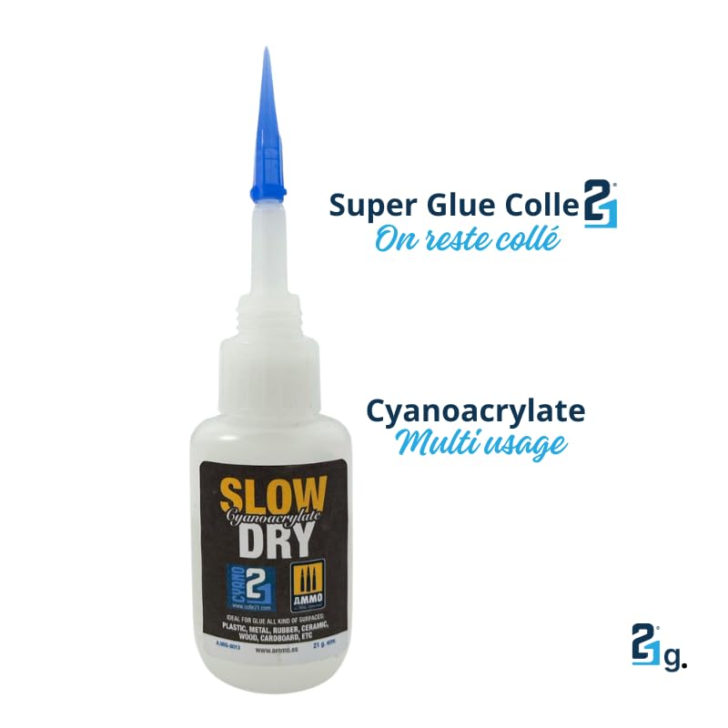 TRIS super glue Colle21 + glue cap 21, anaerobic cyanoacrylate glue for model making and DIY.