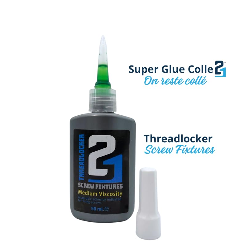 THREADLOCKER Super Glue frein-filet by Colle21 - 50 ml. Colle pour freinage, colle pour fixations, colle pour bricolage.