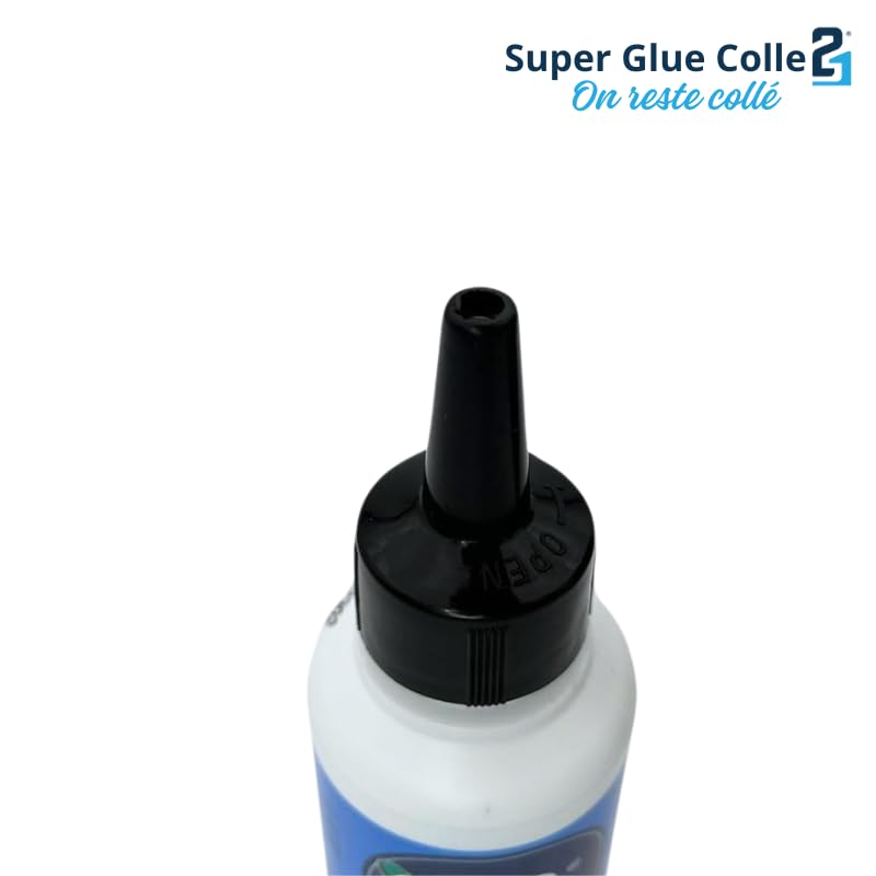 Glue de pegamento de vinilo blanco 21 - 250 ml - para el ensamblaje y el trabajo de montaje en materias primas (madera, papel, cartón, aglomerado, MDF, etc.),