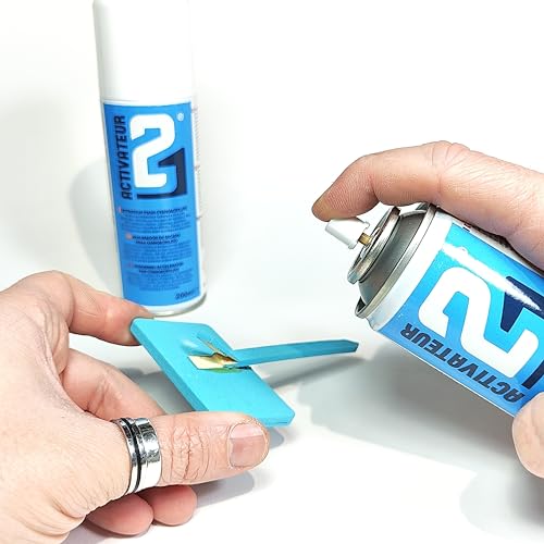 Kit Super Glue Cyano Black Colle 21  & Activator 21 For Cyanoacrylate