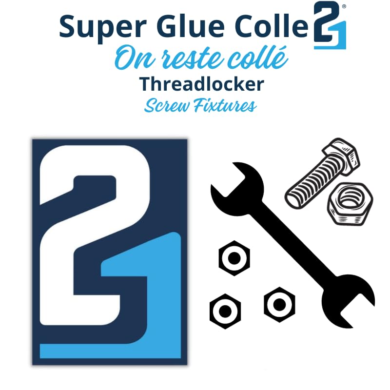 THREADLOCKER Super Glue frein-filet by Colle21 - 50 ml. Colle pour freinage, colle pour fixations, colle pour bricolage.
