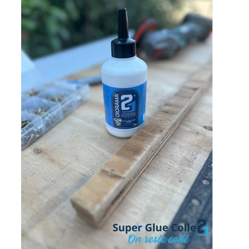 Vinyl white glue Colle21 - 125 ml- Super glue for assembly and mounting work on porous materials (wood, paper, cardboard, agglomerated, MDF ...),