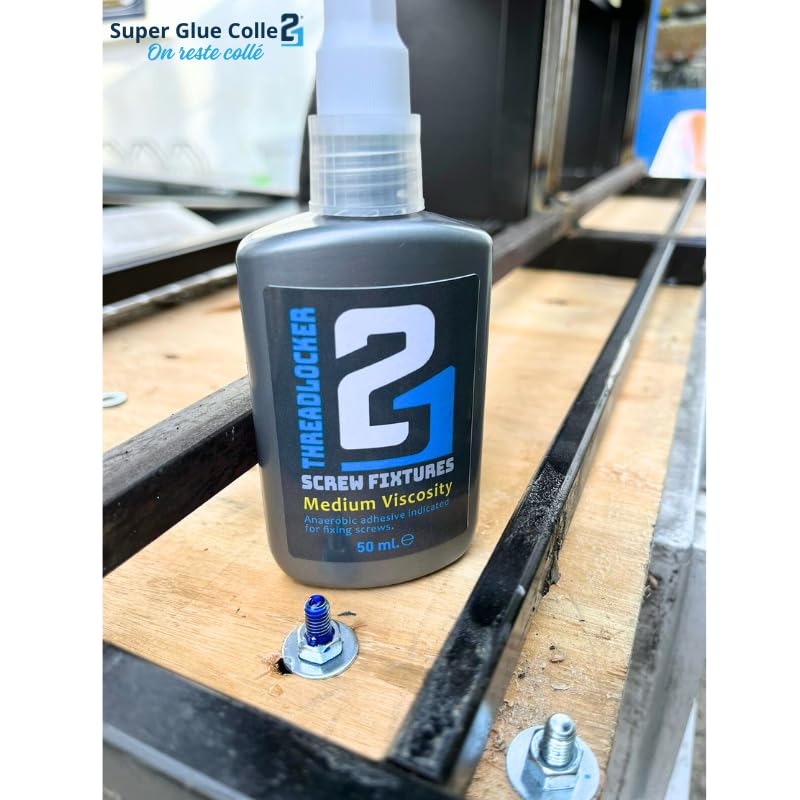 THREADLOCKER Super Glue frein-filet by Colle21 - 50 ml. Colle pour freinage, colle pour fixations, colle pour bricolage.