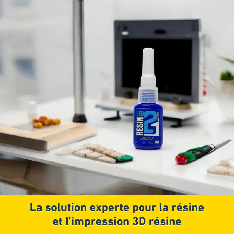 🧪 Kit TRIS Résine UV LED Colle21 avec Support + Lampe – 3 Résines Blanche, Transparente et Noire pour Modélisme, Bricolage et Créations DIY ✨🔆 Super Glue Colle 21
