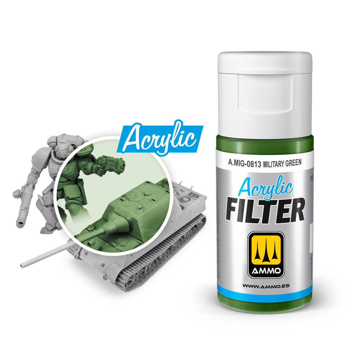 ACRYLIC FILTER Military Green - AMMO by Mig Jimenez