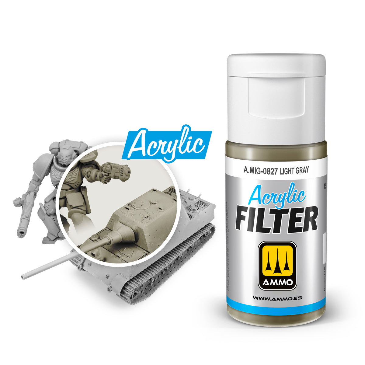 ACRYLIC FILTER Light Gray - AMMO by Mig Jimenez