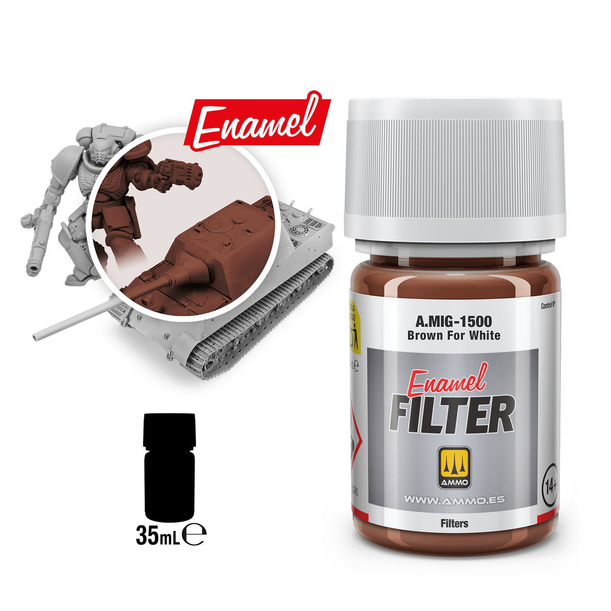 FILTER Brown for White - AMMO by Mig Jimenez