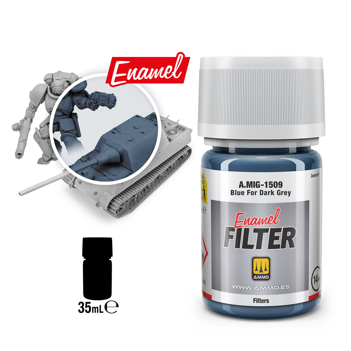 FILTER Blue for Dark Grey - AMMO by Mig Jimenez