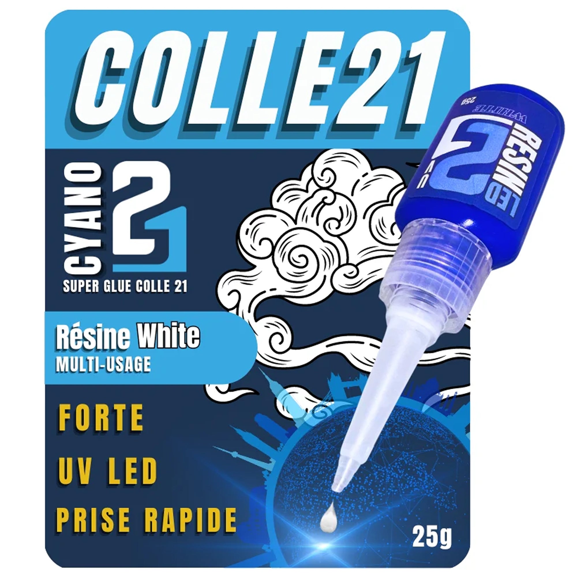 Tris di Resine UV LED by Colle21 - Resina Bianca, Resina Trasparente, resina nera + Lampada Uv  Led, resina per modellismo, resina per il bricolage.