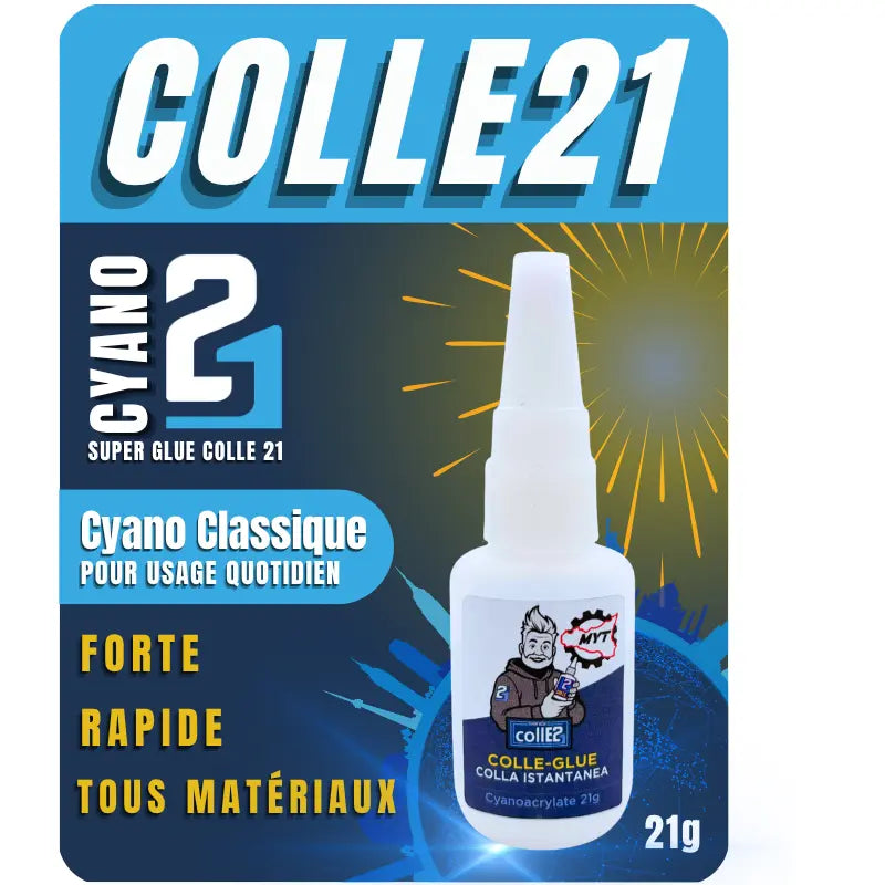 Súper pegamento ciano Colle21 MYT 21g: el pegamento de cianoacrilato versátil y de alto rendimiento para reparar, crear y ensamblar 🛠️ Súper pegamento Colle 21