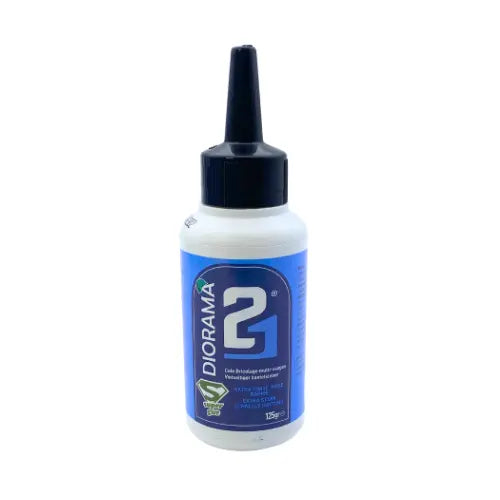 Glue de pegamento de vinilo blanco 21 - 125 ml- Para ensamblaje y trabajo de montaje en materiales porosos (madera, papel, cartón, aglomerado, mdf ...),