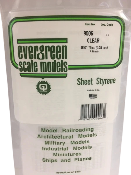 9006 - .010" CLEAR ORIENTED POLYSTYRENE SHEET Evergreen
