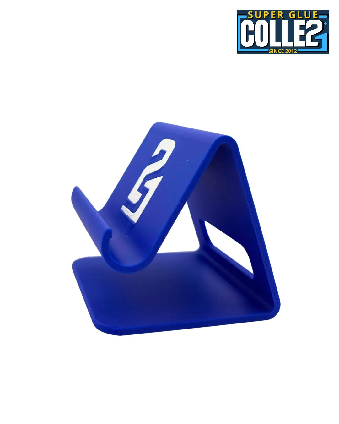 Support Téléphone Colle21 en Plastique – Support de Bureau Universel pour Smartphone, Compatible iPhone, Samsung, Huawei, Xiaomi – Stable, Compact et Léger – Bleu Super Glue Colle 21