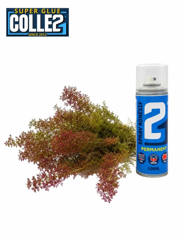 Kit Teloxis Aristata 20 × 30 cm + Colle Spray Permanente 300 ml – Végétation Réaliste pour Dioramas, Maquettes et Crèches