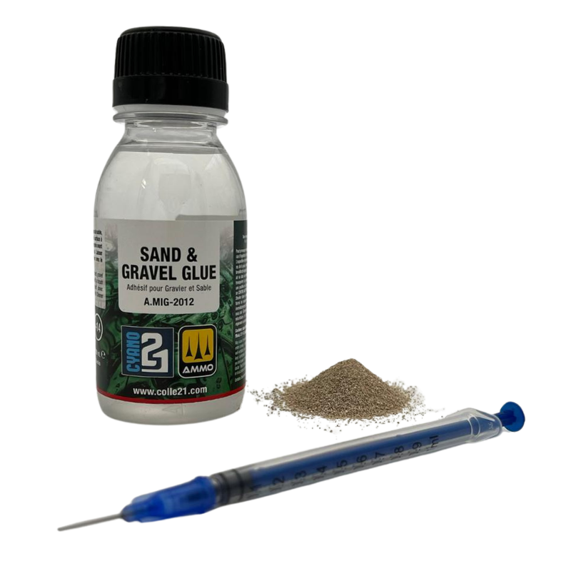 Display Pierre Decorative Colle 21 + Sand & Gravel Glue by Colle21/AmmoMig de Superglue Colle21, display pour diorama, display pour modélisme, display pour décoration.