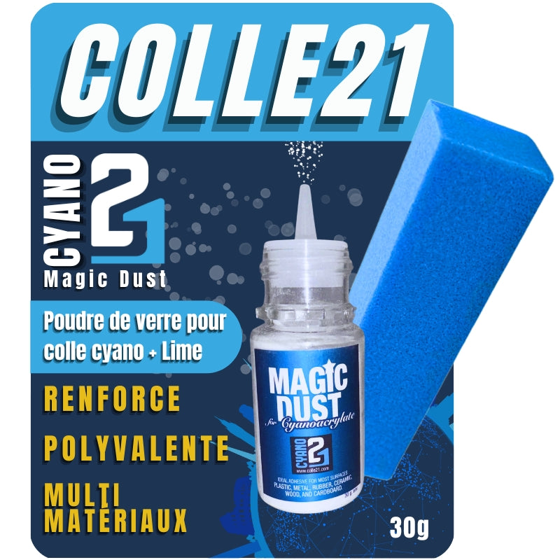 Magicdust21 by Colle21 30 g - Glass powder, ideal filling powder for model making, glass powder for cyanoacrylate glue Colle21, ideal glass powder for DIY.