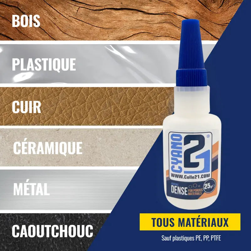 🧪 KIT ACTI DENSE Colle21, Super Glue Colle21 DENSE + Activateur Spray 200ml – Parfaite pour les travaux de modélisme de précision, le bricolage artistique et les réparations techniques à haute exigence. 🛠️ Colle 21