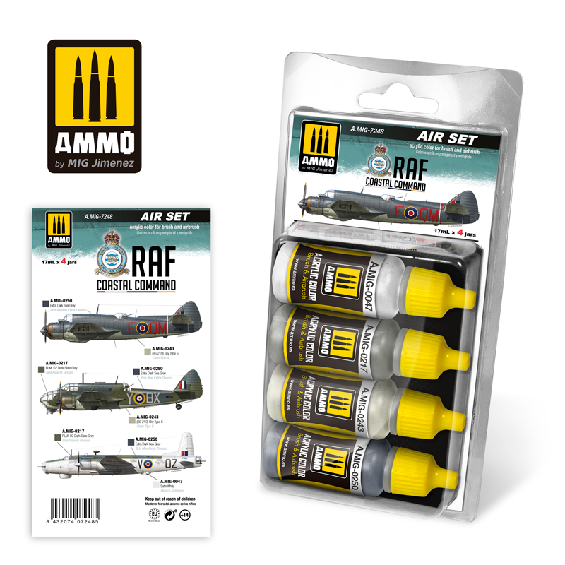 Peinture Raf coastal command wwii colors set AMMO-7248
