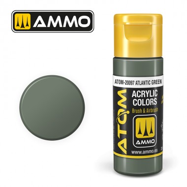 Peinture acrylique ATOM Ammo Mig Atlantic Green by Mig Jiménez - peinture pour le modélisme, peinture artistique, peinture acrylique.