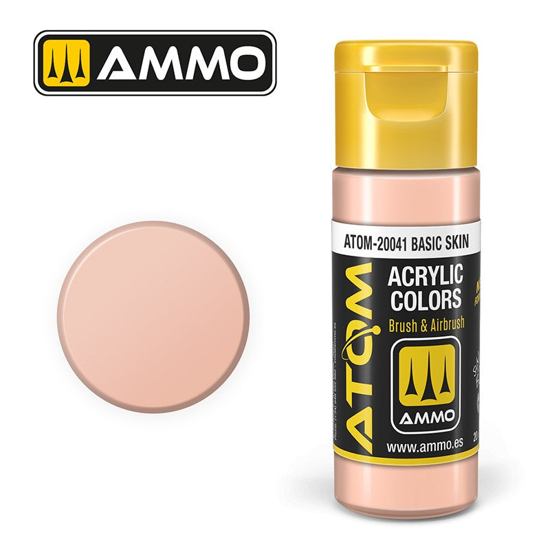 Acrylic paint ATOM Ammo Mig Basic Skin by Mig Jiménez - modelism paint, artistic paint, acrylic paint.