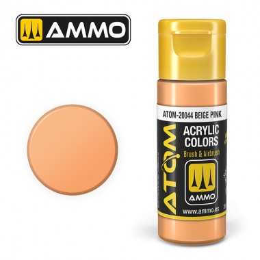 Pintura acrílica ATOM Ammo Mig Beige Pink by Mig Jiménez - pintura para el modelado, pintura artística, pintura acrílica.