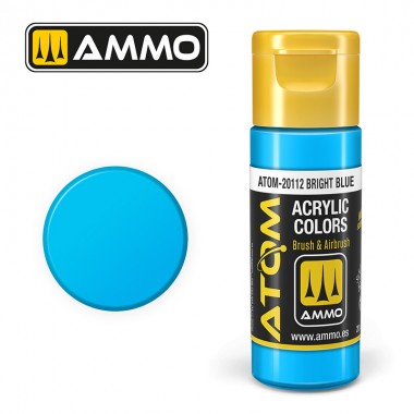 Peinture acrylique ATOM Ammo Mig Bright Blue by Mig Jiménez - peinture pour le modélisme, peinture artistique, peinture acrylique.