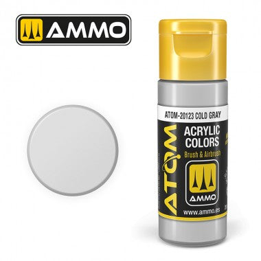 Peinture acrylique ATOM Ammo Mig Cold Gray by Mig Jiménez - peinture pour le modélisme, peinture artistique, peinture acrylique.