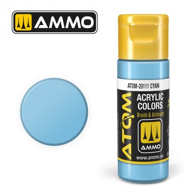 Peinture acrylique ATOM Ammo Mig Cyan by Mig Jiménez - peinture pour le modélisme, peinture artistique, peinture acrylique.