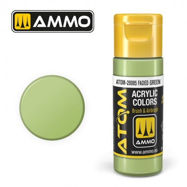 Peinture acrylique ATOM Ammo Mig Faded Green by Mig Jiménez - peinture pour le modélisme, peinture artistique, peinture acrylique.