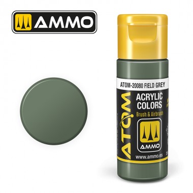 Peinture acrylique ATOM Ammo Mig Field Grey by Mig Jiménez - peinture pour le modélisme, peinture artistique, peinture acrylique.
