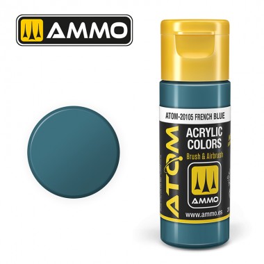 Pintura acrílica ATOM Ammo Mig French Blue by Mig Jiménez - pintura para el modelado, pintura artística, pintura acrílica.