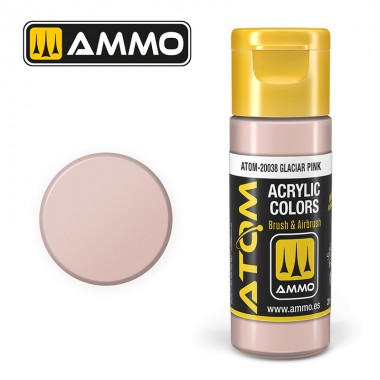 Acrylic paint ATOM Ammo Mig Glacier Pink by Mig Jiménez - modelism paint, artistic paint, acrylic paint.