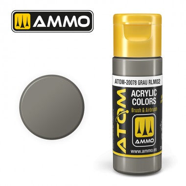 Peinture acrylique ATOM Ammo Mig Grau RLM02 by Mig Jiménez - peinture pour le modélisme, peinture artistique, peinture acrylique.
