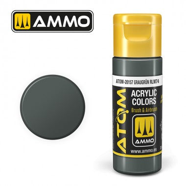 Pintura acrílica ATOM Ammo Mig Graugrün RLM74 by Mig Jiménez - pintura para el modelado, pintura artística, pintura acrílica.