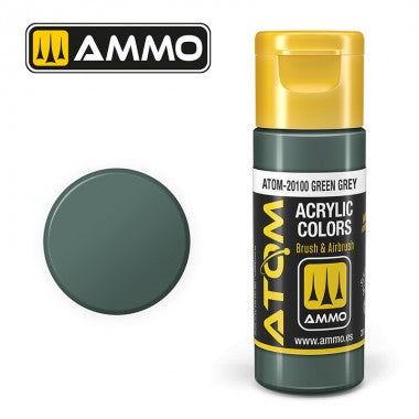 Pintura acrílica ATOM Ammo Mig Green Grey by Mig Jiménez - pintura para el modelado, pintura artística, pintura acrílica.