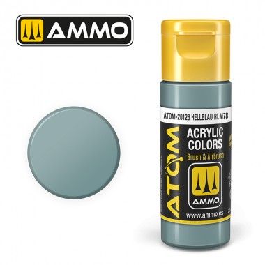 Pintura acrílica ATOM Ammo Mig Hellblau RLM78 by Mig Jiménez - pintura para el modelado, pintura artística, pintura acrílica.
