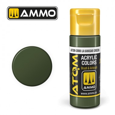 Pintura acrílica ATOM Ammo Mig IJA Kawasaki Green by Mig Jiménez - pintura para el modelado, pintura artística, pintura acrílica.