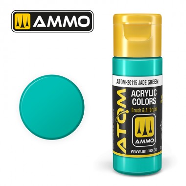 Acrylic paint ATOM Ammo Mig Jade Green by Mig Jiménez - modelism paint, artistic paint, acrylic paint.
