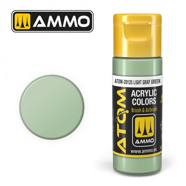 Peinture acrylique ATOM Ammo Mig Light Gray Green by Mig Jiménez - peinture pour le modélisme, peinture artistique, peinture acrylique.