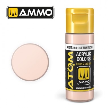 Acrylic paint ATOM Ammo Mig Light Pink Flesh by Mig Jiménez - modelism paint, artistic paint, acrylic paint.