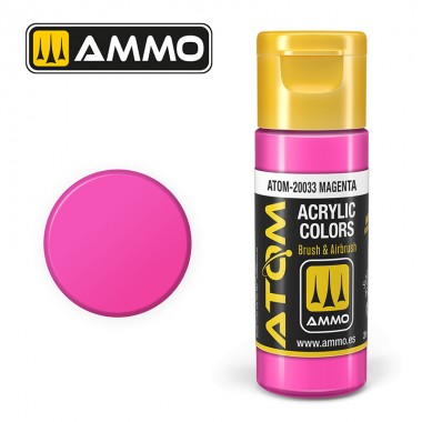 Peinture acrylique ATOM Ammo Mig Magenta by Mig Jiménez - peinture pour le modélisme, peinture artistique, peinture acrylique.