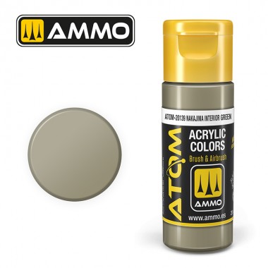 Peinture acrylique ATOM Ammo Mig Nakajima Interior Green by Mig Jiménez - peinture pour le modélisme, peinture artistique, peinture acrylique.