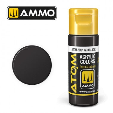 Pintura acrílica ATOM Ammo Mig NATO Black by Mig Jiménez - pintura para el modelado, pintura artística, pintura acrílica.