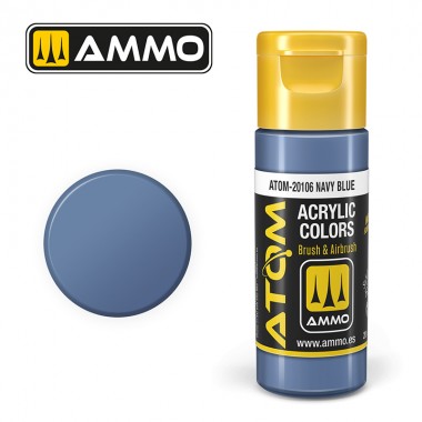 Colori acrili ATOM by Ammo Mig ,Vernice Acrilica Navy Blue di Mig Jiménez - pittura acrilica per modellismo, pittura artistica, vernice acrilica.