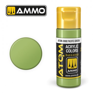 Peinture acrylique ATOM Ammo Mig Pacific Green by Mig Jiménez - peinture pour le modélisme, peinture artistique, peinture acrylique.