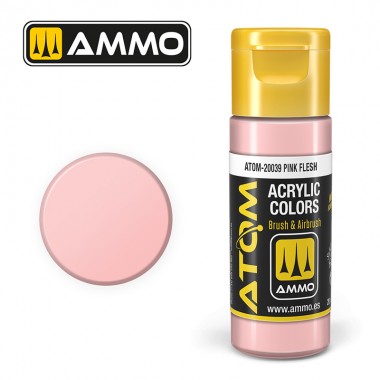 Peinture acrylique ATOM Ammo Mig Pink Flesh by Mig Jiménez - peinture pour le modélisme, peinture artistique, peinture acrylique.